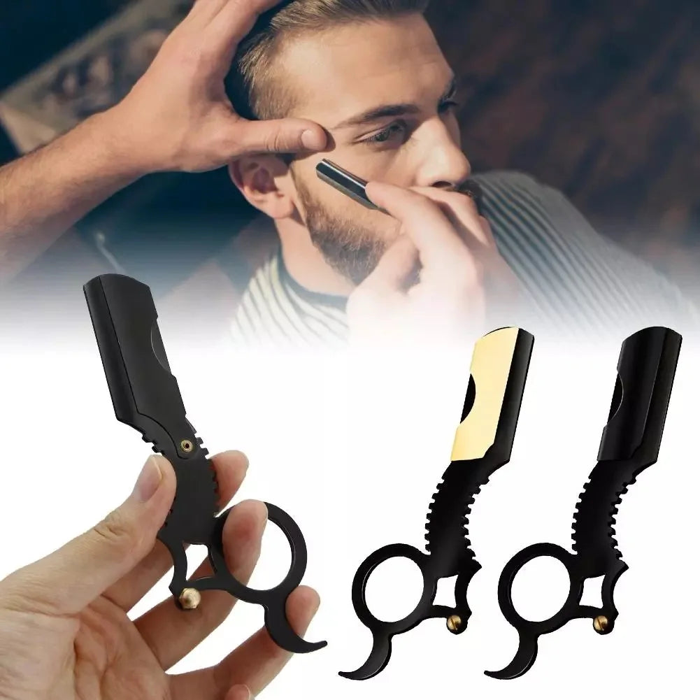 Thumb-Grip Straight Razor — Beard & Eyebrow Shaping