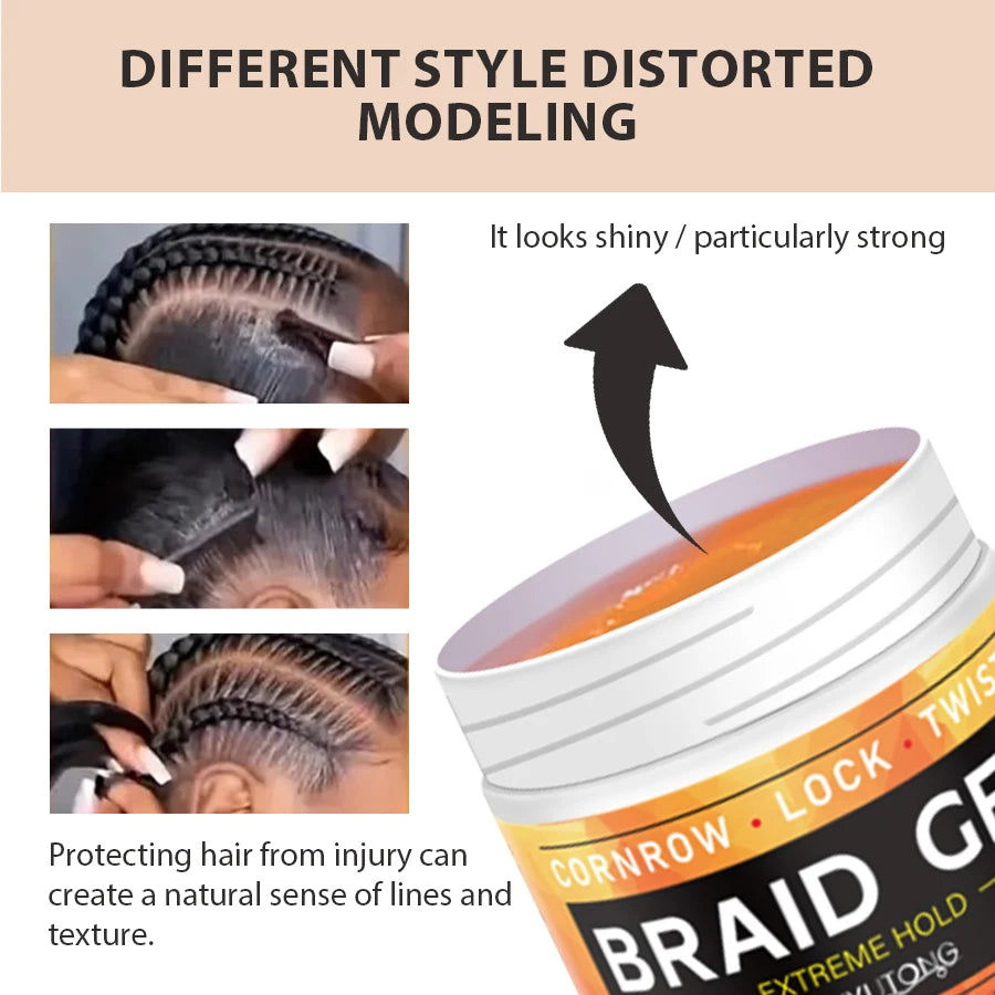 Carbomer Braiding Gel Wax — Anti-Frizz, Strong Hold