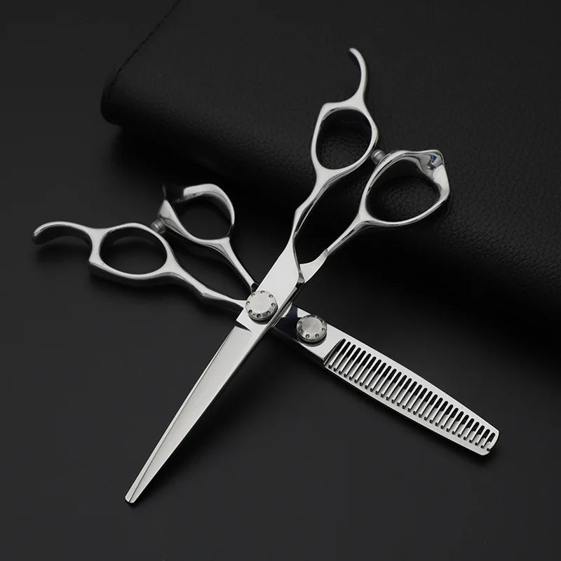 Barber Salon Scissors — Flat & Thinning, C60 Steel