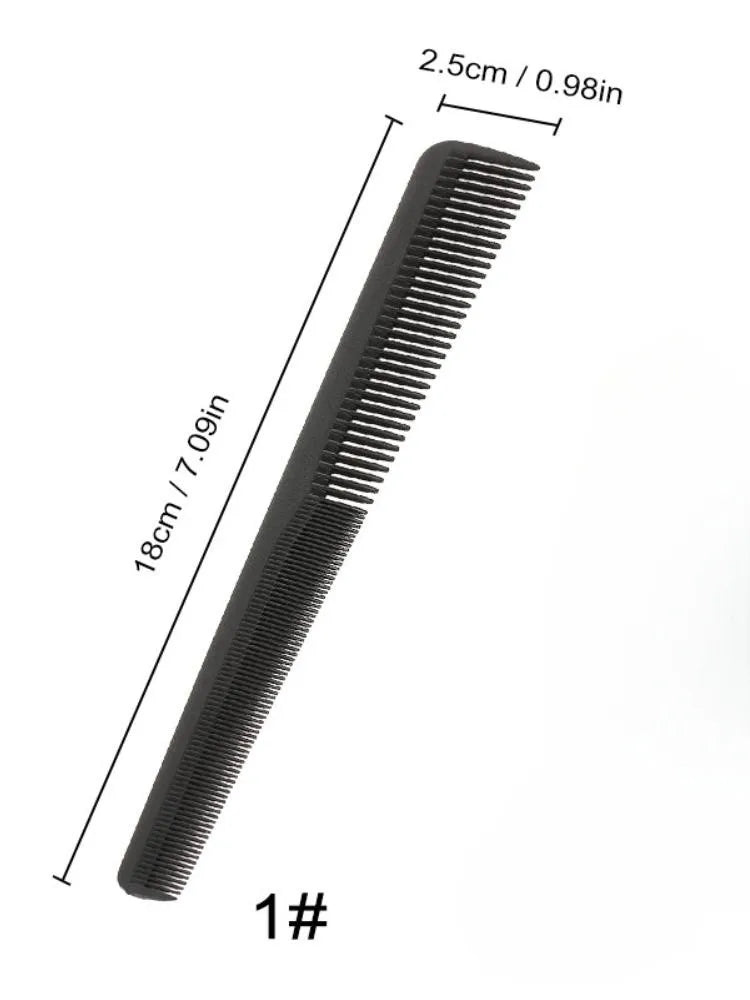 Fine-Tooth Barber Cutting & Styling Comb — Professional Black