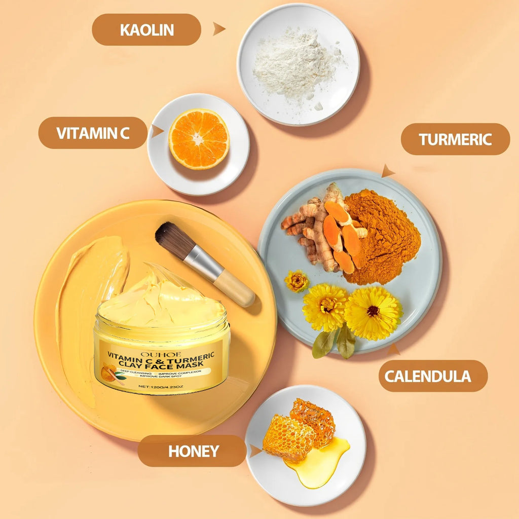 Turmeric & Vitamin C Clay Mask — Brightening, 1 to 3 Pack