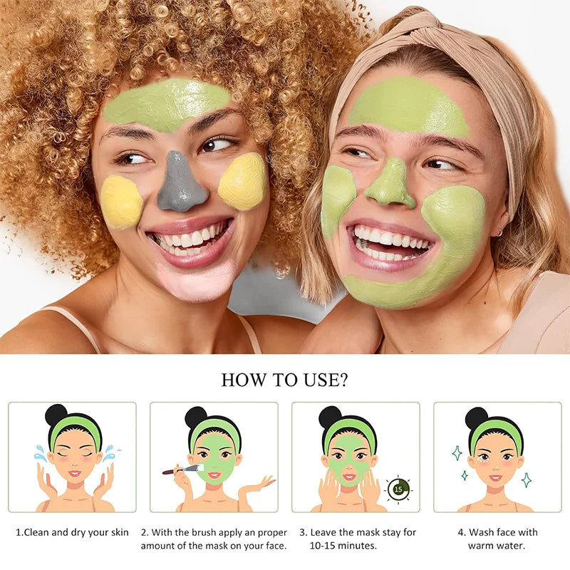 4-Piece Clay Facial Mask Set — Full Treatment Gift Set