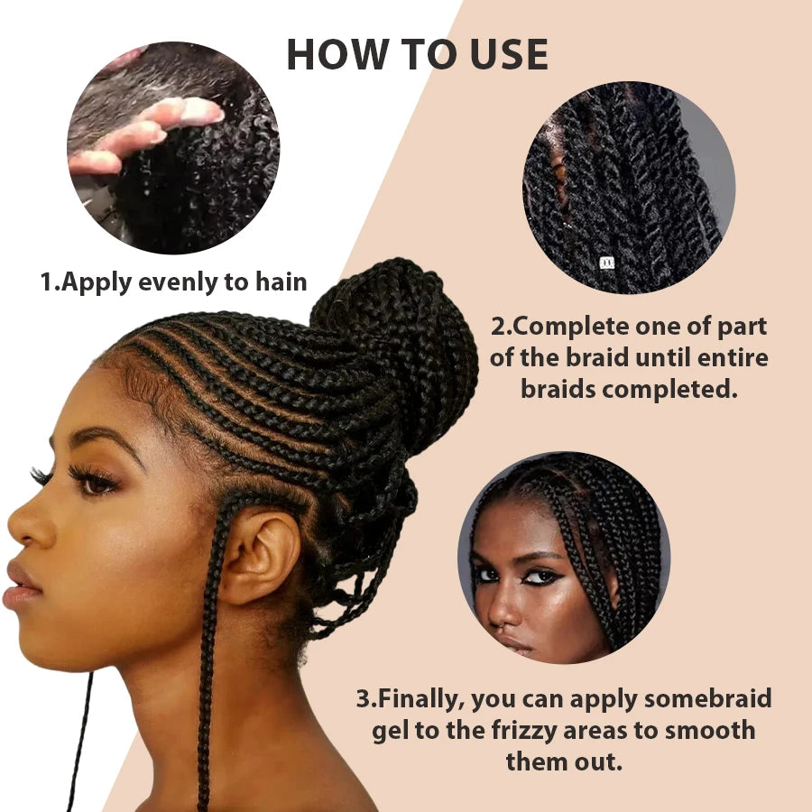 Carbomer Braiding Gel Wax — Anti-Frizz, Strong Hold