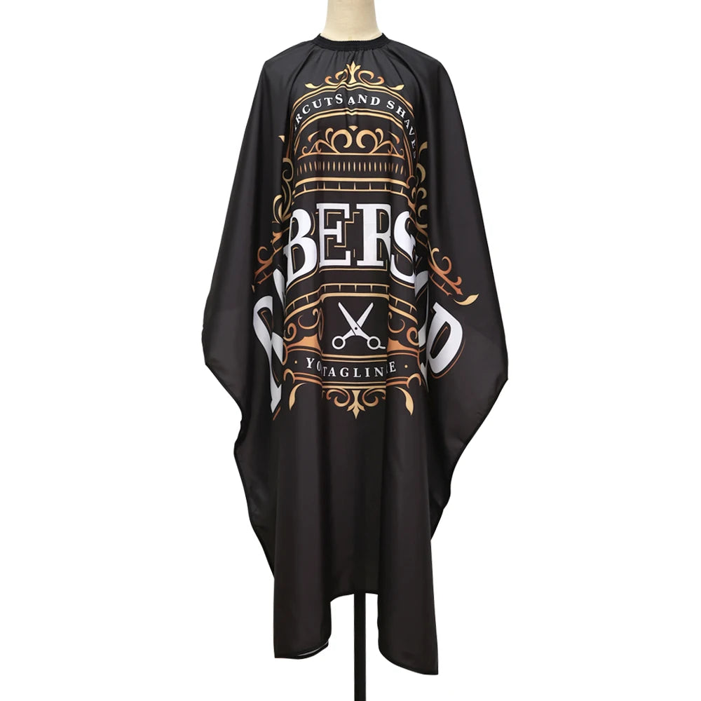 Retro Pattern Barber Cape — Waterproof, Snap Closure, 8 Styles