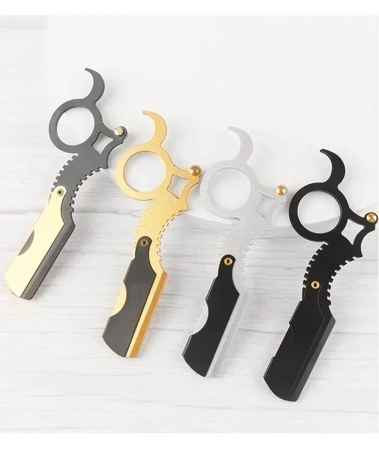 Thumb-Grip Straight Razor — Beard & Eyebrow Shaping