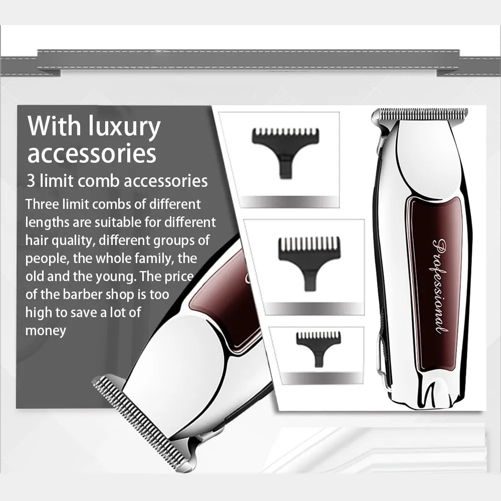 Kemei Cordless Hair Clipper — 3 or 6 Comb Box Set