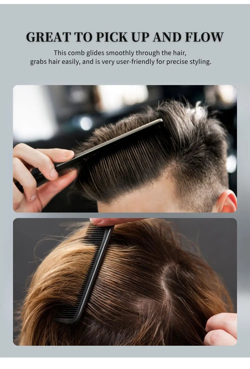 Pro Tapered Side-Corner Fade Combs — 1, 5 or 6-Piece Set