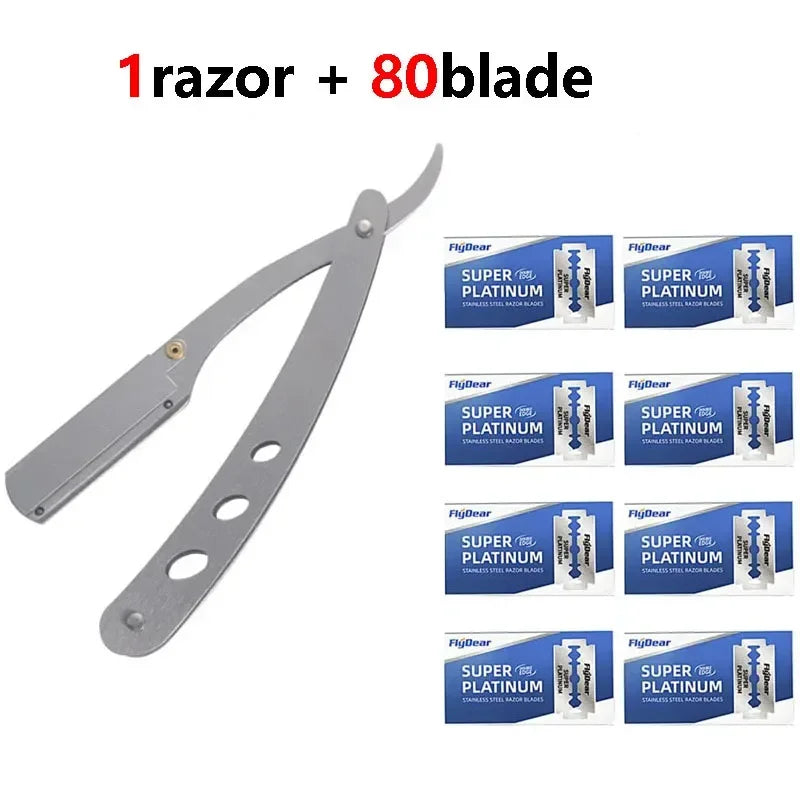Professional Folding Straight Razor with Replaceable Blades