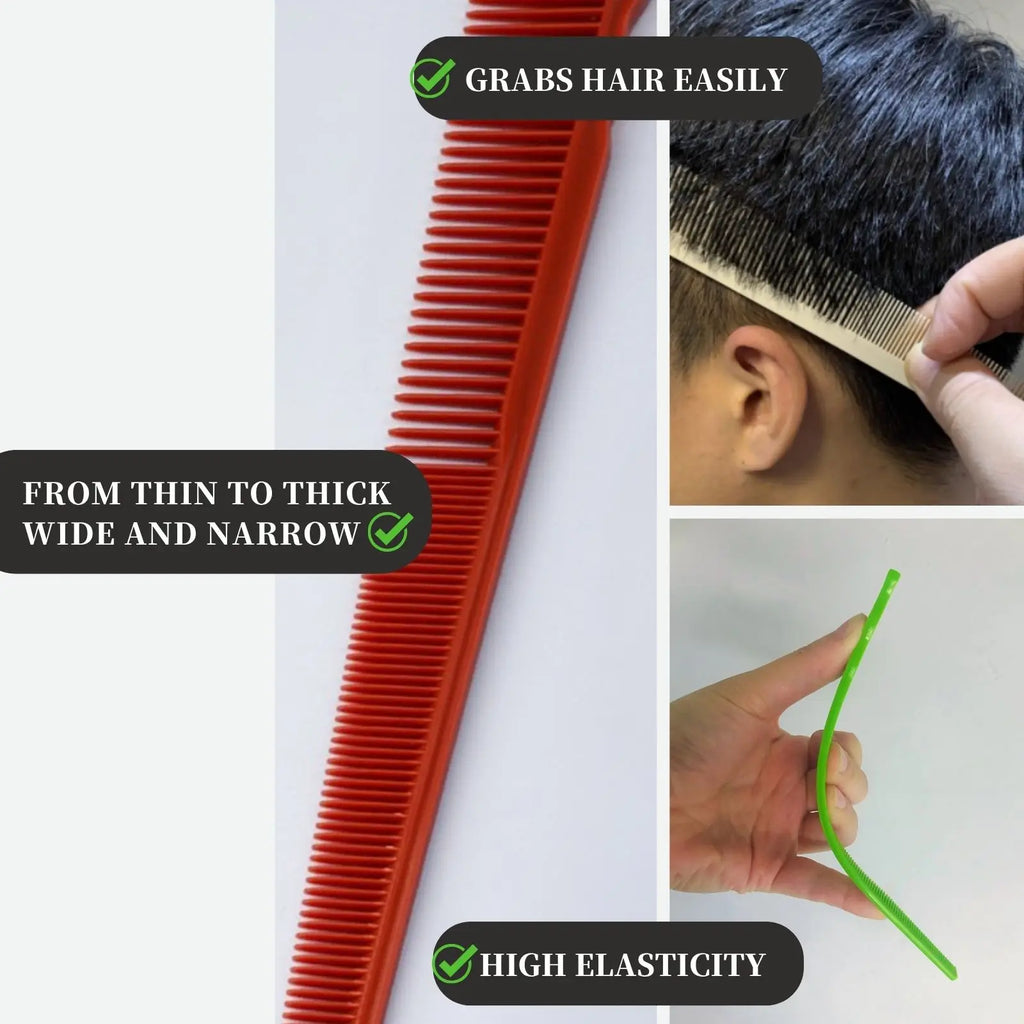 Pro Tapered Side-Corner Fade Combs — 1, 5 or 6-Piece Set