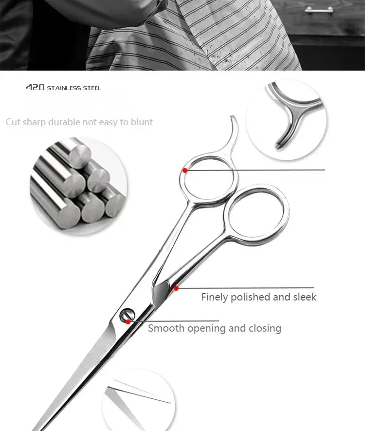 Professional Barber Hair Scissors — 5.5" to 7" Stainless Steel