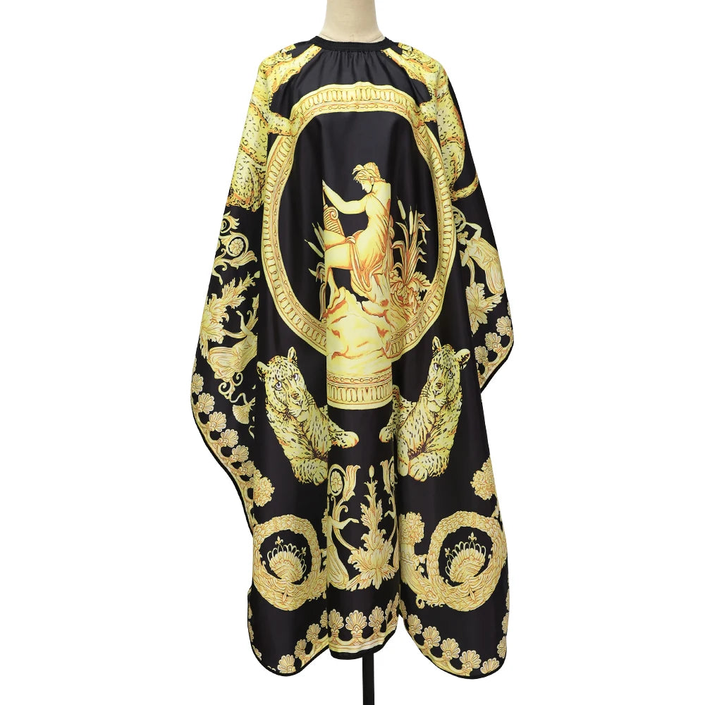 Retro Pattern Barber Cape — Waterproof, Snap Closure, 8 Styles