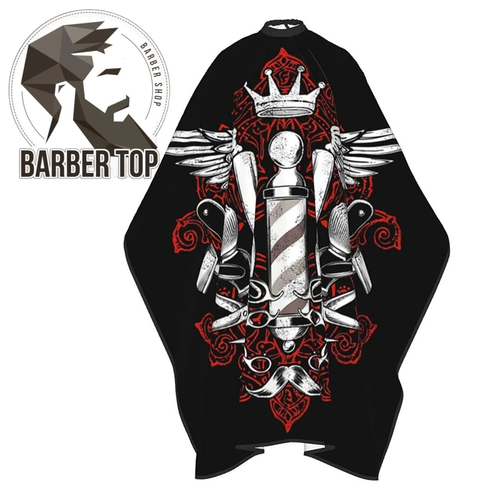 Barber Pattern Cape — Adjustable Closure, Professional Salon
