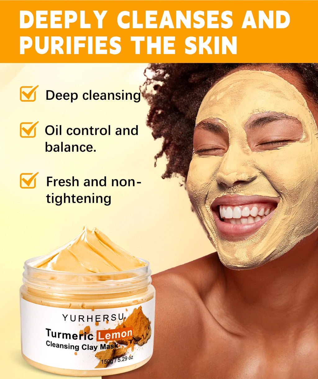 Turmeric & Lemon Clay Mask — Brightening & Deep Cleansing