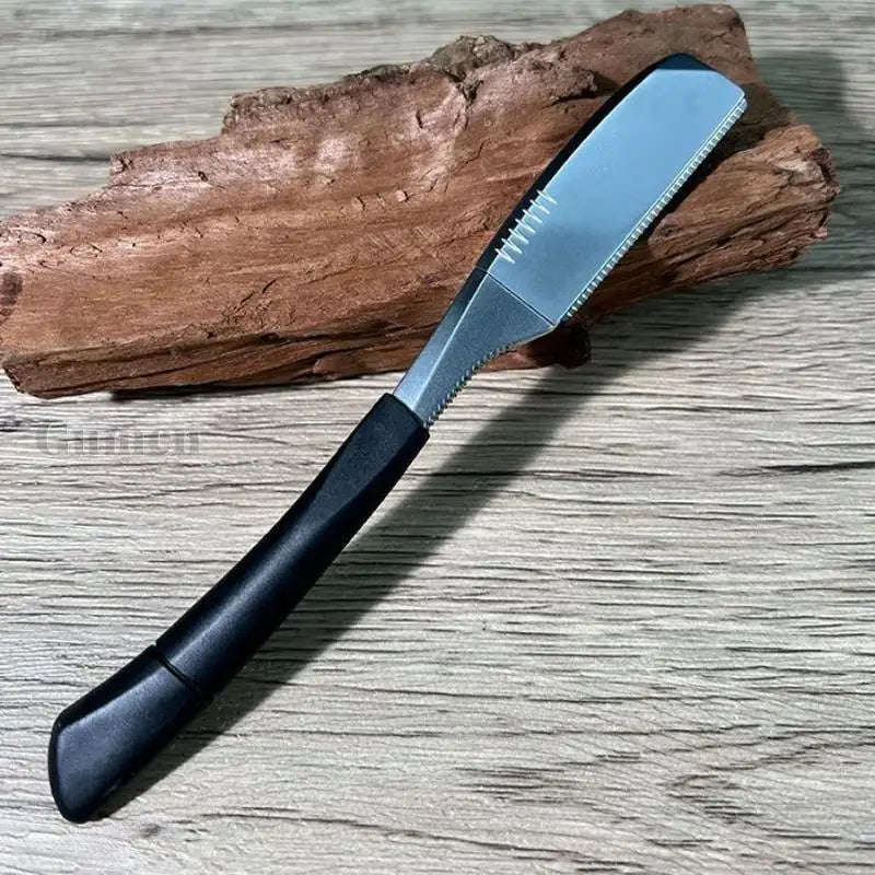 Zinc Alloy Straight Razor — Non-Folding, Silicone Handle, 14 Styles