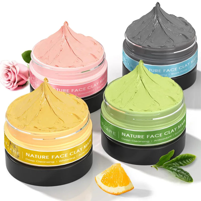 4-Piece Clay Facial Mask Set — Full Treatment Gift Set