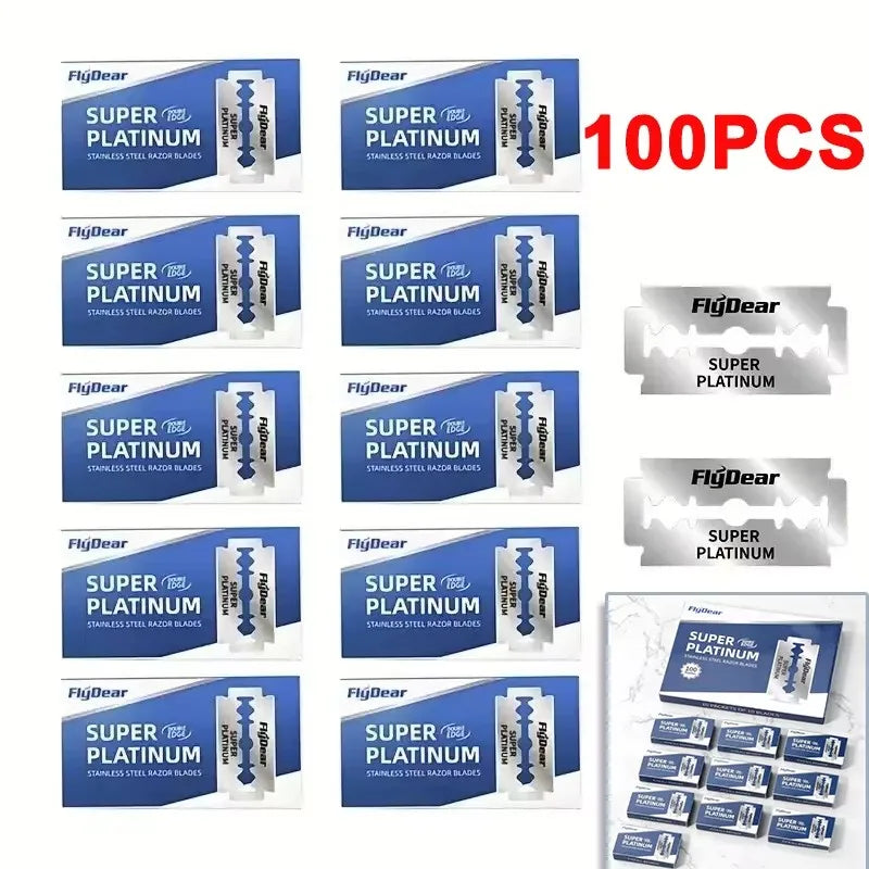Double-Sided Stainless Steel Razor Blades — 10 to 100 Pack