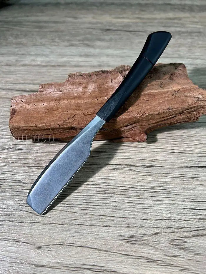 Zinc Alloy Straight Razor — Non-Folding, Silicone Handle, 14 Styles