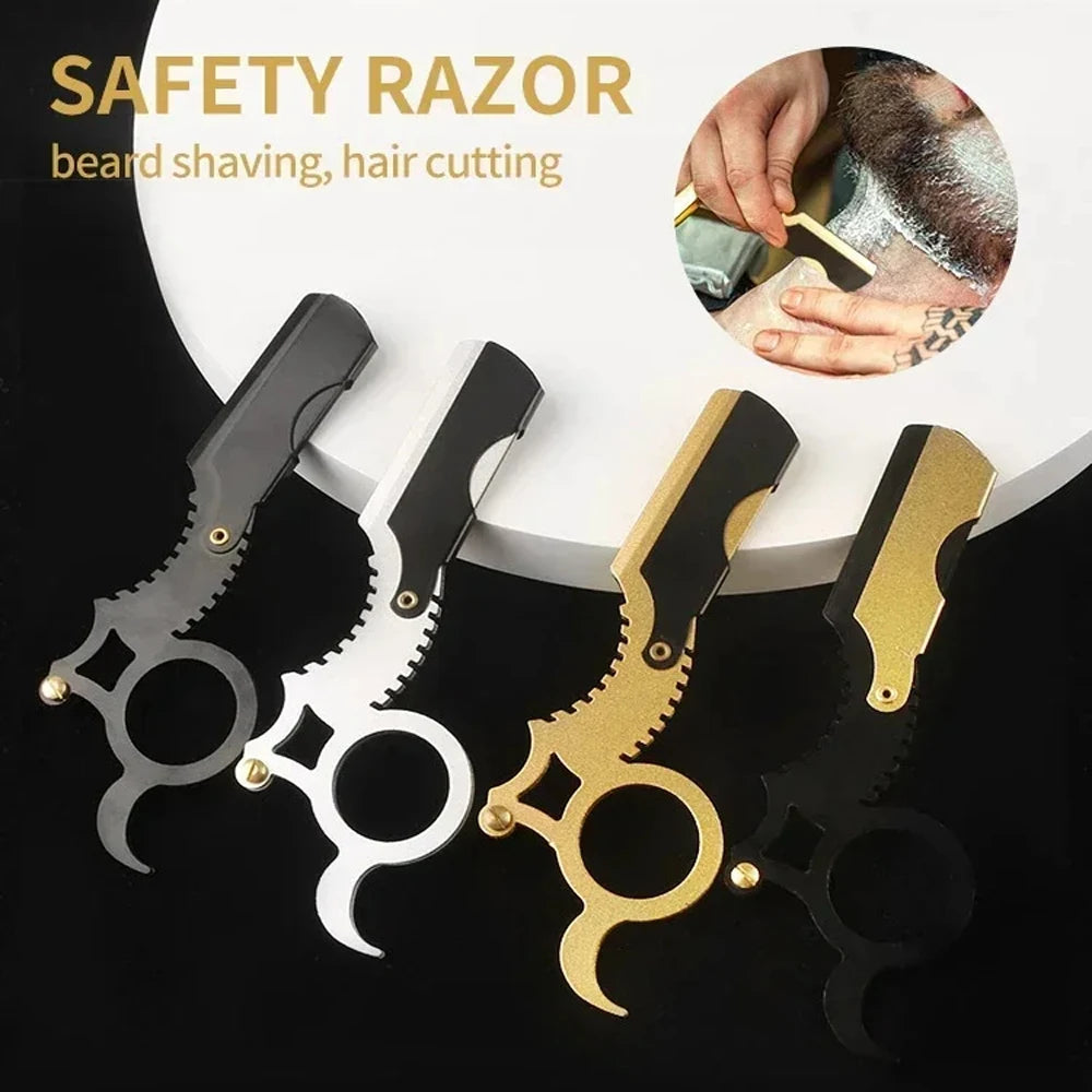 Thumb-Grip Straight Razor — Beard & Eyebrow Shaping