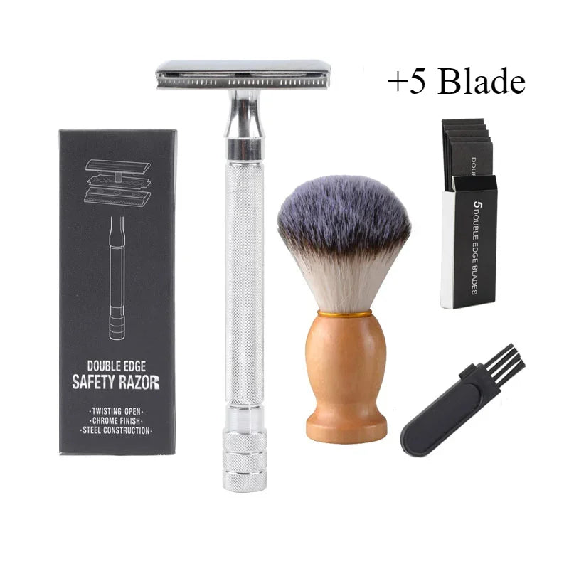 Classic Double-Edge Safety Razor & Brush Kit