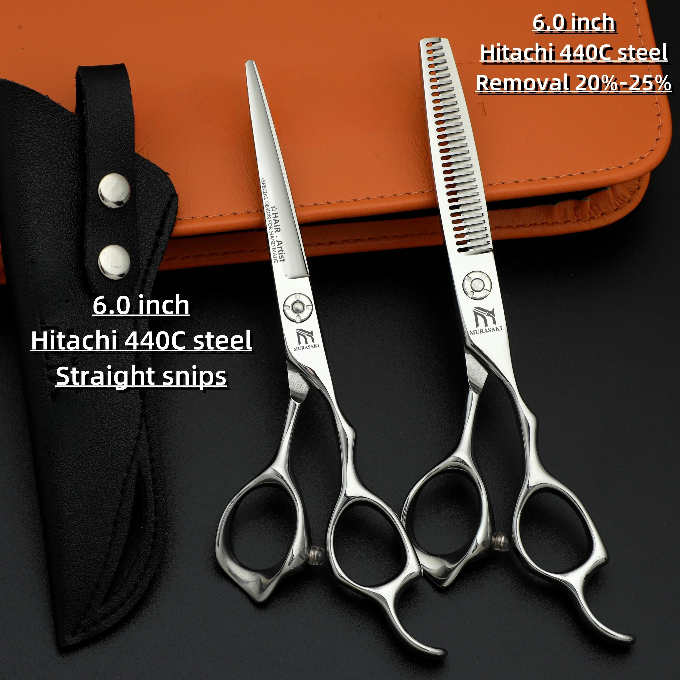 JIXIU Japan 440C Barber Scissors — 6.0" to 6.8" Set