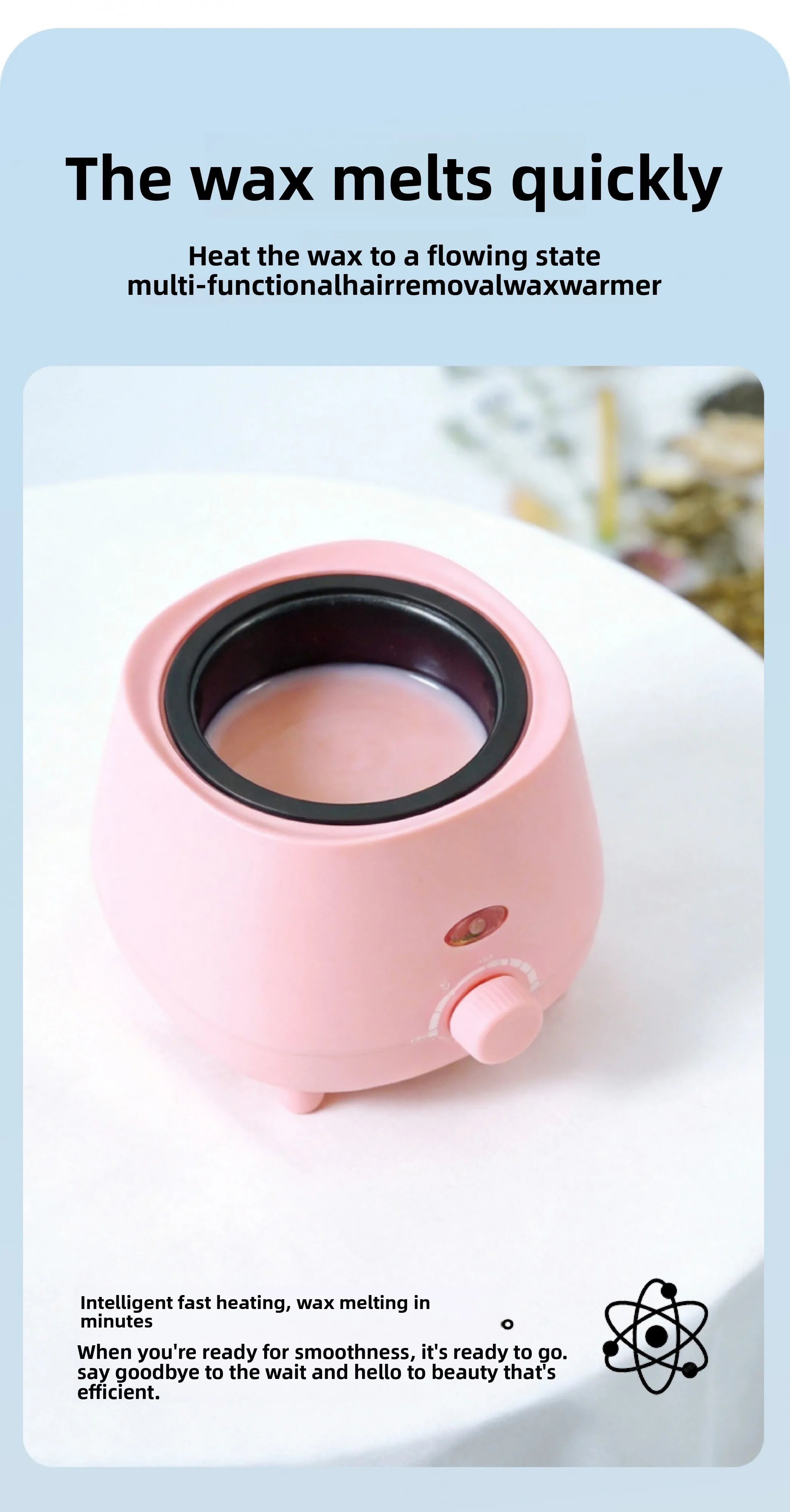 Portable Wax Warmer — 30s Heat, 45min Runtime, EU Plug