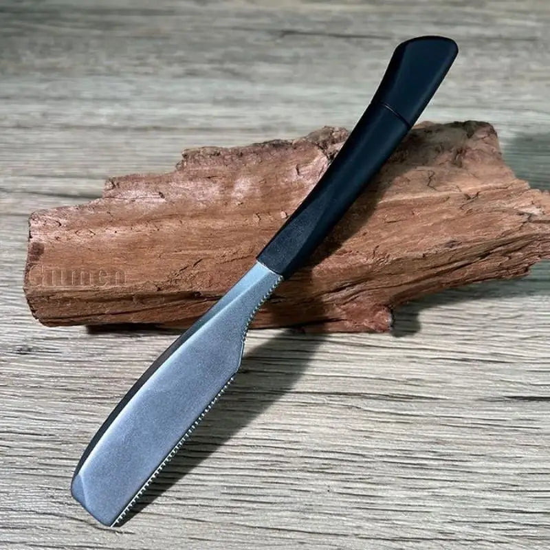 Zinc Alloy Straight Razor — Non-Folding, Silicone Handle, 14 Styles