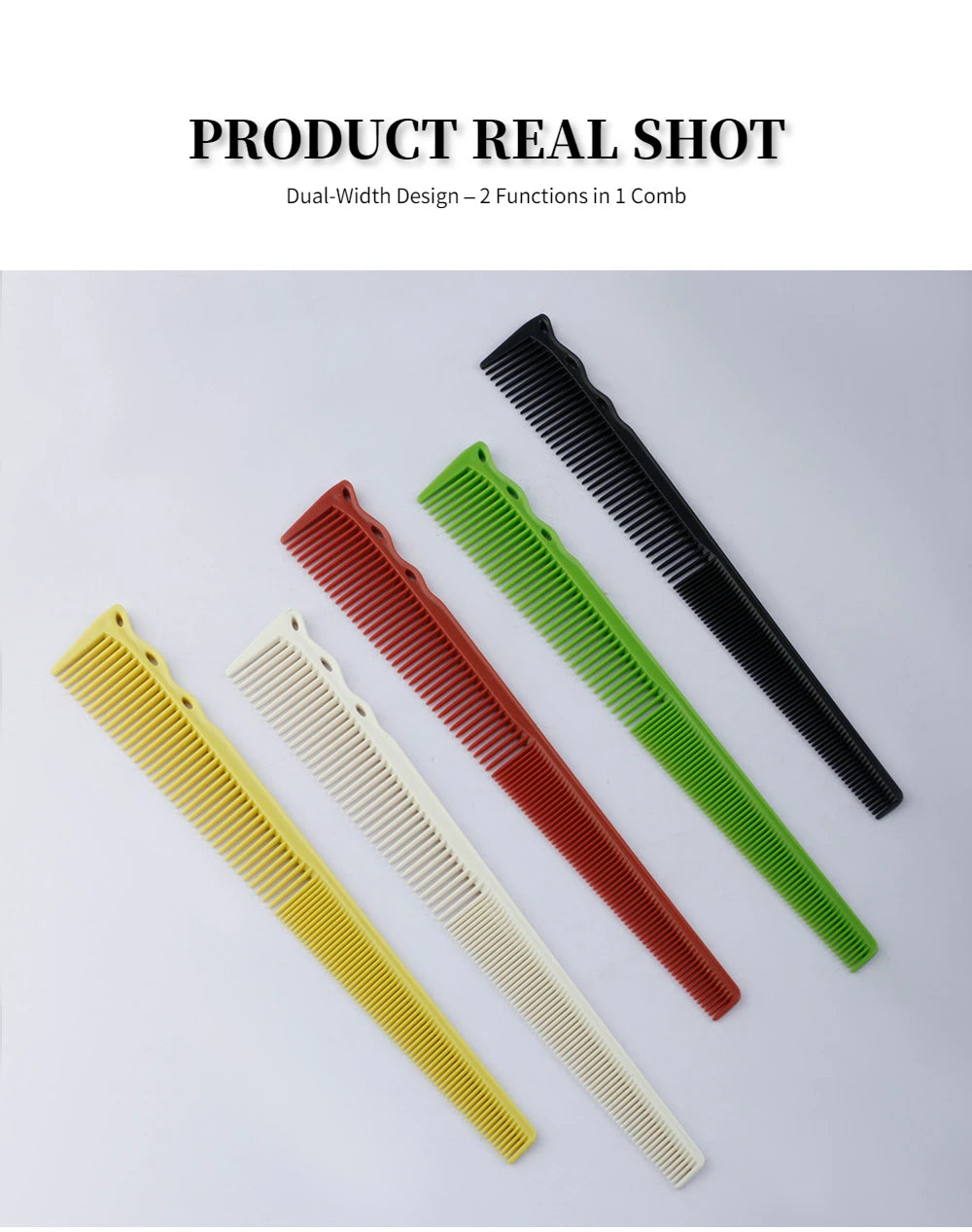 Pro Tapered Side-Corner Fade Combs — 1, 5 or 6-Piece Set