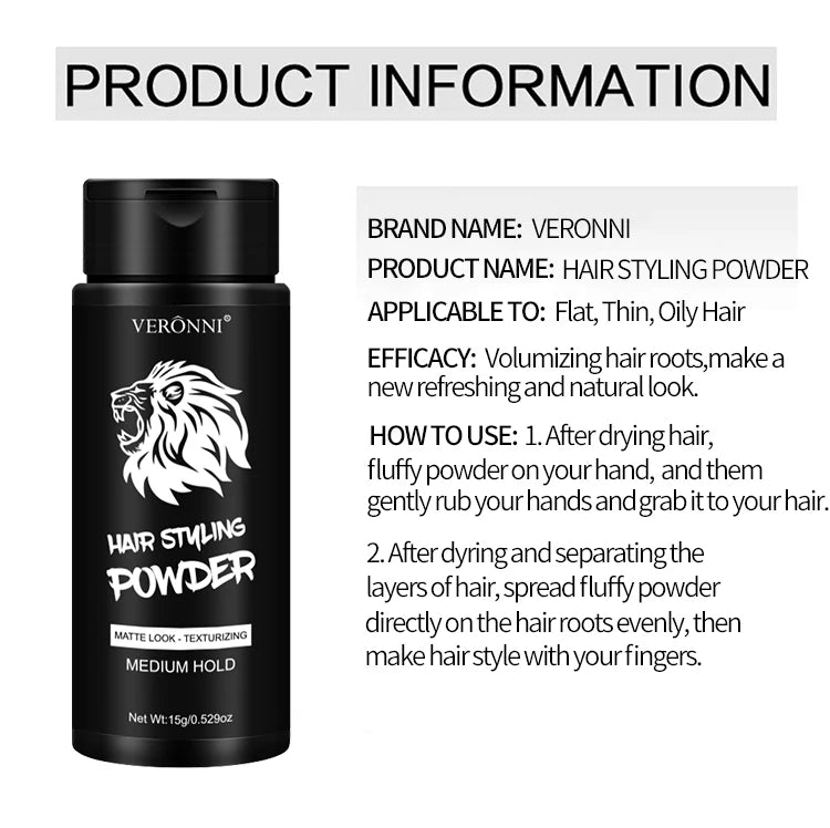 Oil-Control Volumizing Hair Styling Powder — Men & Women