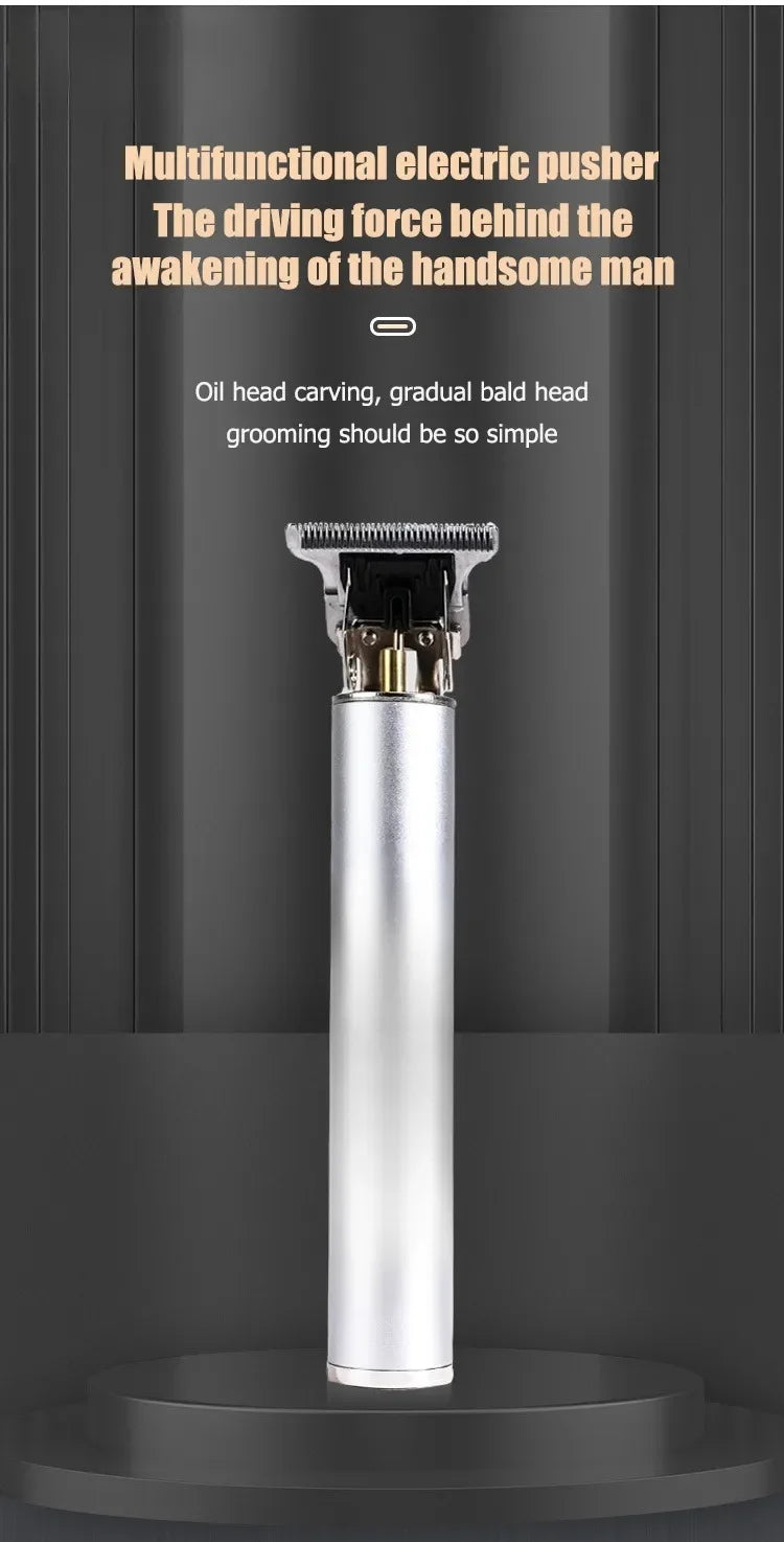 T9 Vintage Rechargeable Barber Clipper — Silver & Black