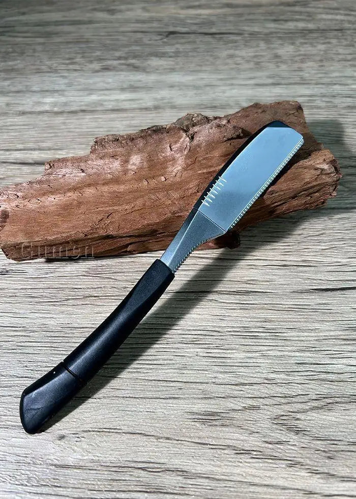 Zinc Alloy Straight Razor — Non-Folding, Silicone Handle, 14 Styles