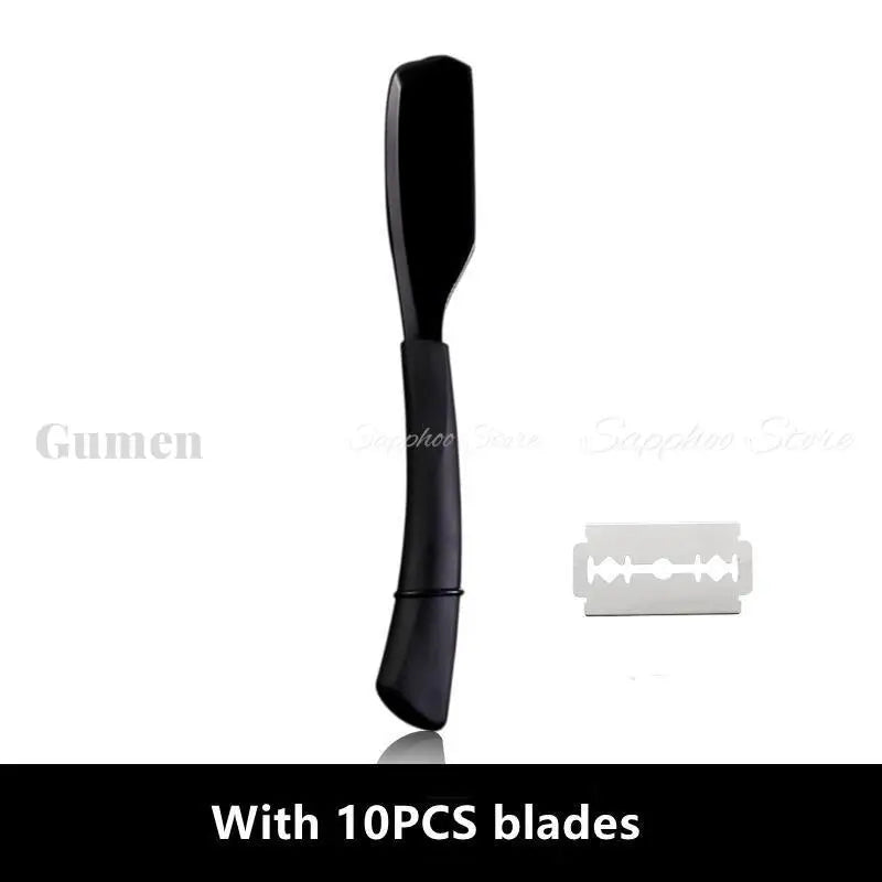 Zinc Alloy Straight Razor — Non-Folding, Silicone Handle, 14 Styles