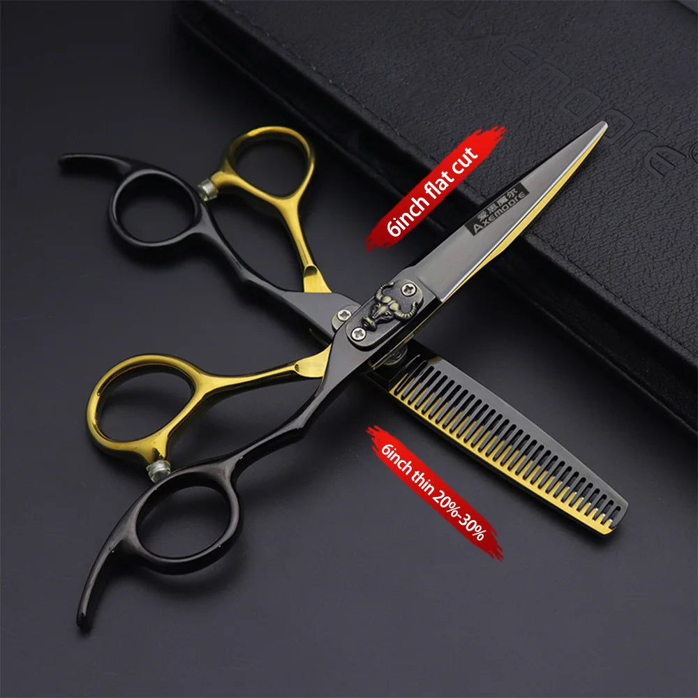 Axemoore 6-Inch Premium Barber Scissors — Cutting & Thinning Sets
