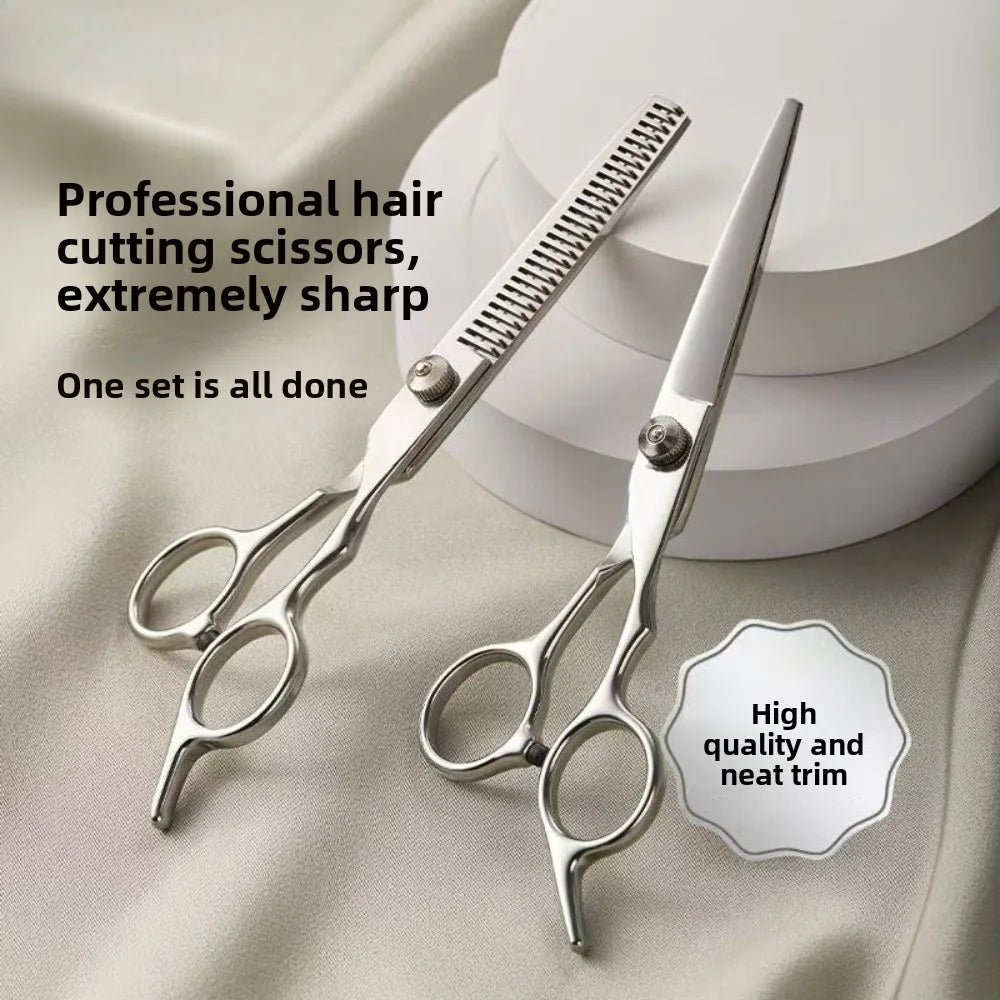 Ergonomic Professional Barber Scissors — Flat, Thinning & Sets