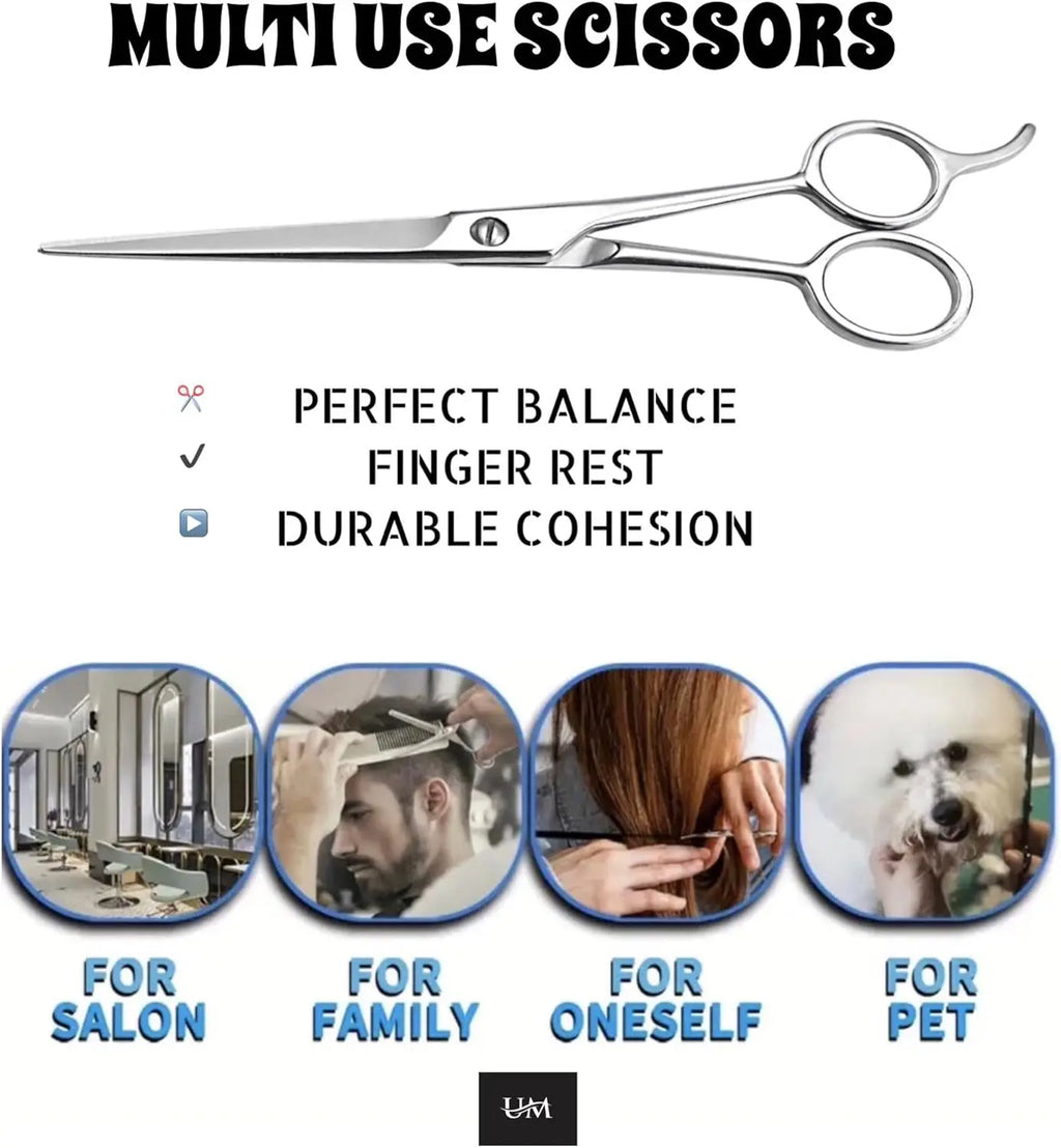 Stainless Steel Barber Scissors — 5.5", 6" & 7"
