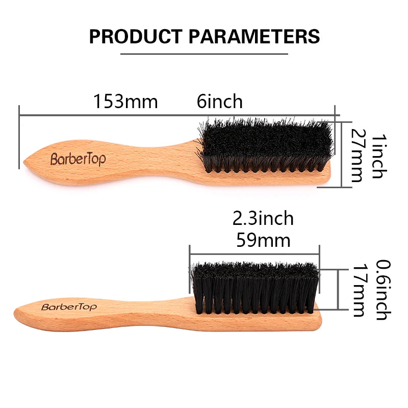 BARBERTOP Men's Boar Bristle Beard Brush — Wood Handle