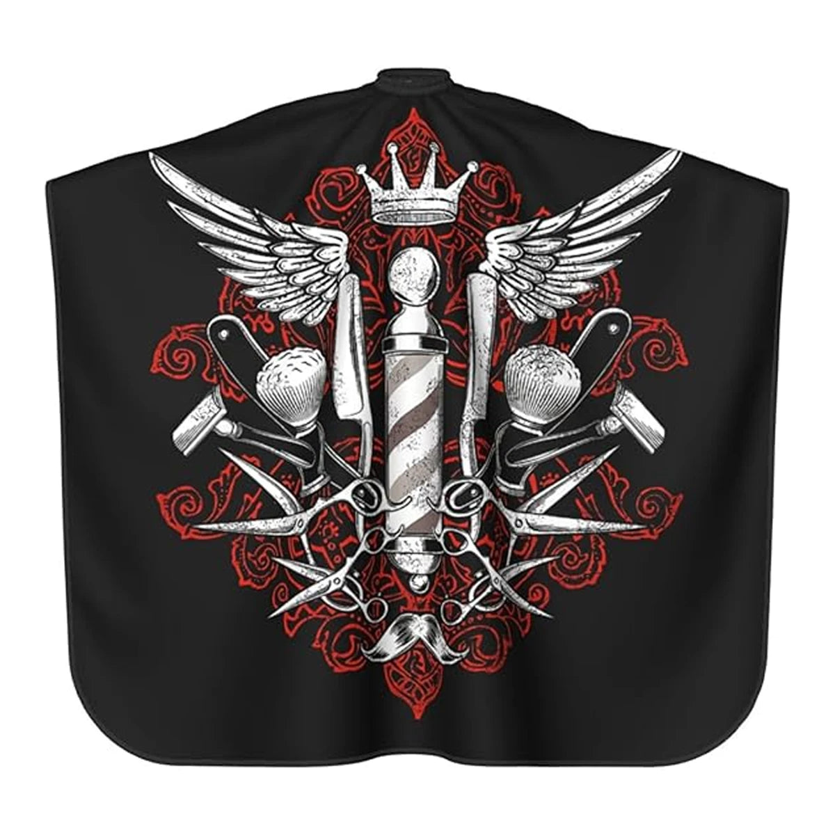 Professional Barber Hair Apron — Anti-Static, Black Patterned
