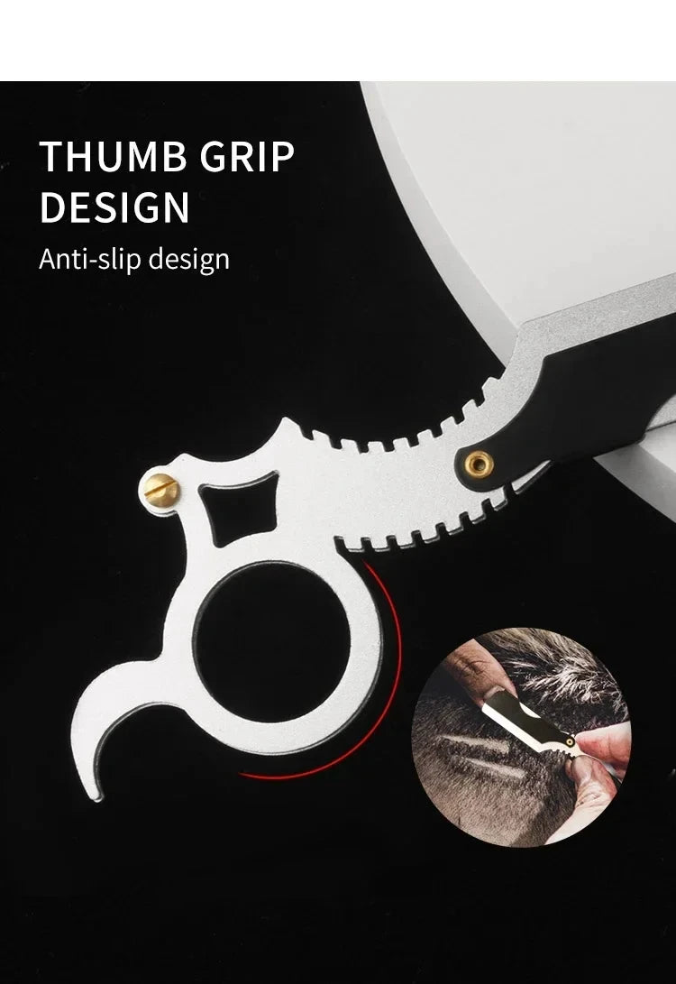 Thumb-Grip Straight Razor — Beard & Eyebrow Shaping