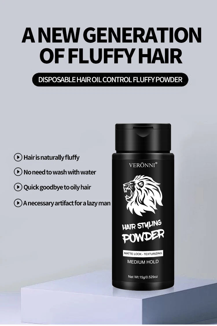 Hair Volumizing & Shaping Powder — Matte, Oil-Control