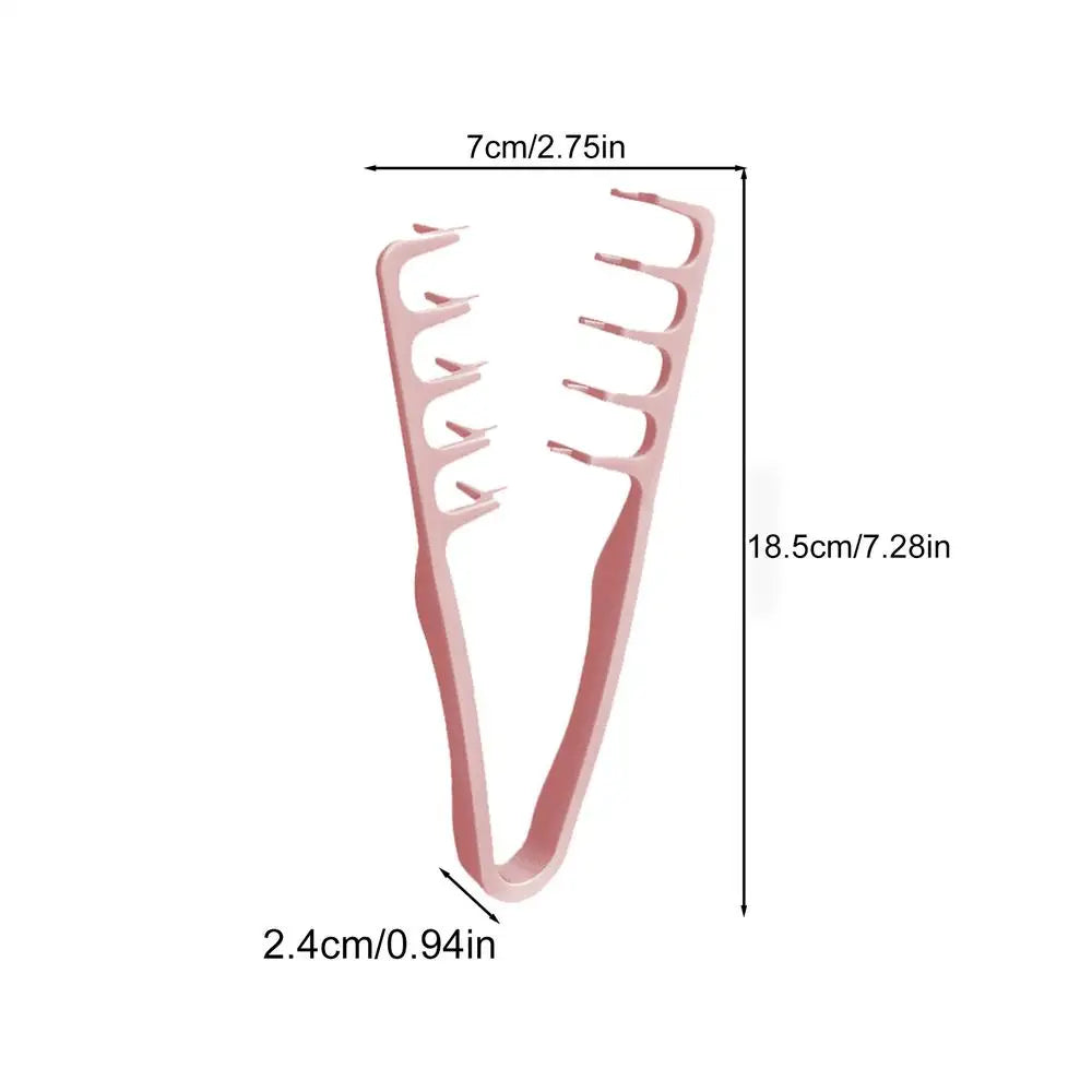 Wide-Tooth Texture & Volume Comb — Anti-Static, Pink & Gray