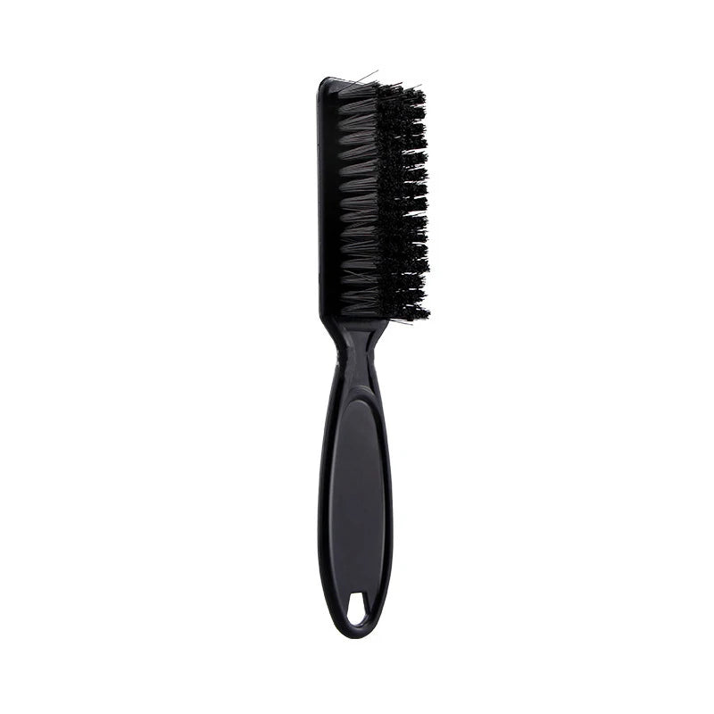 Premium Soft-Bristle Barber Fade Brush — Black & White