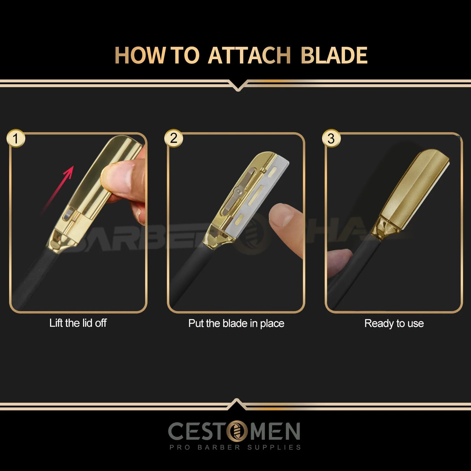 Professional Barber Razor — Gold & Silver Finish with Gift Options