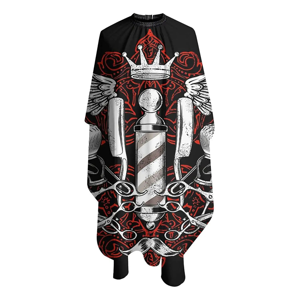 Barber Pattern Cape — Adjustable Closure, Professional Salon