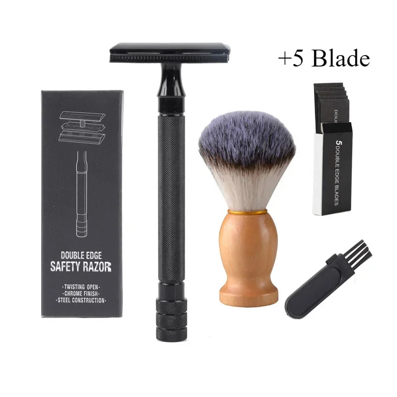 Classic Double-Edge Safety Razor & Brush Kit