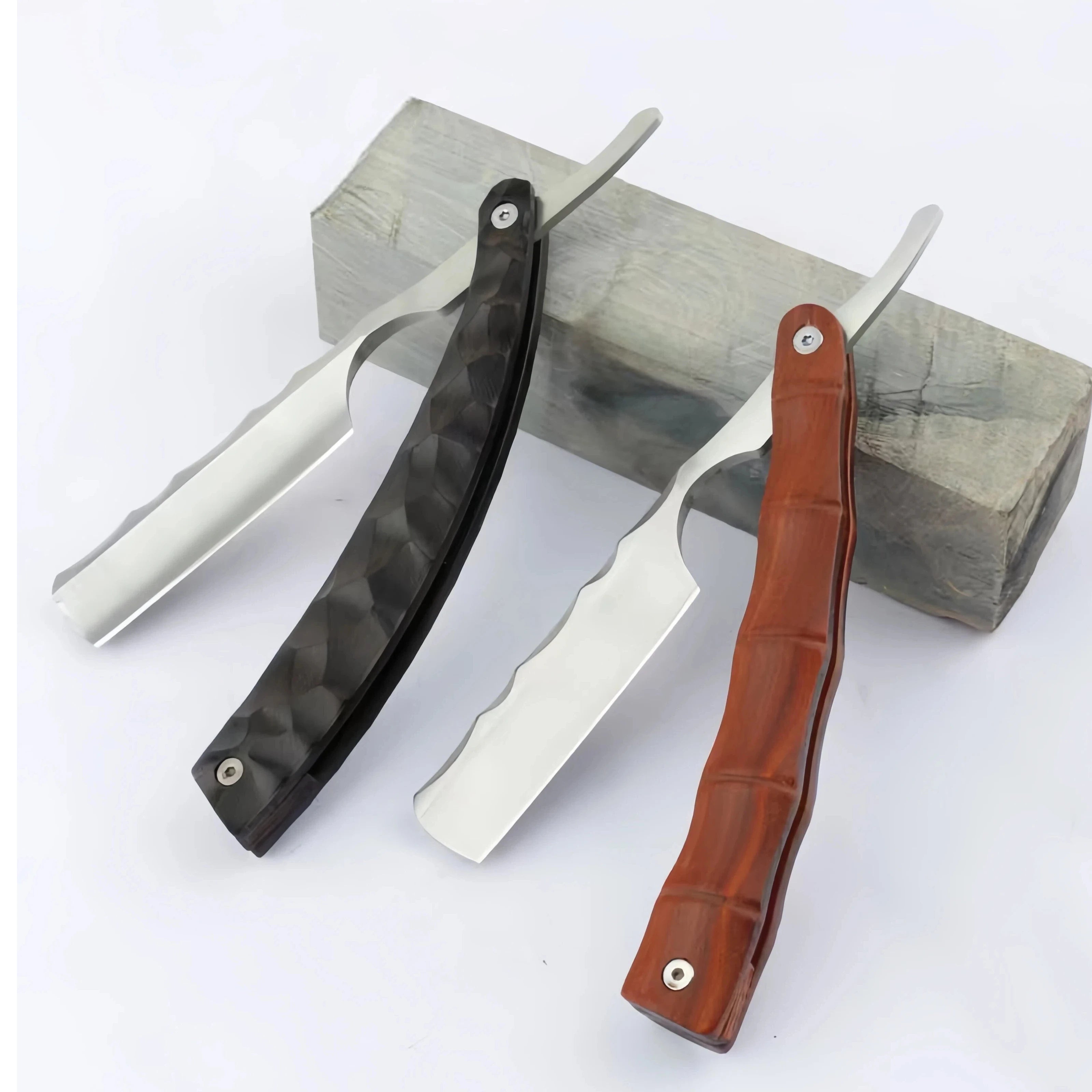 Wood Handle Straight Razor — Premium Barbershop Shaver