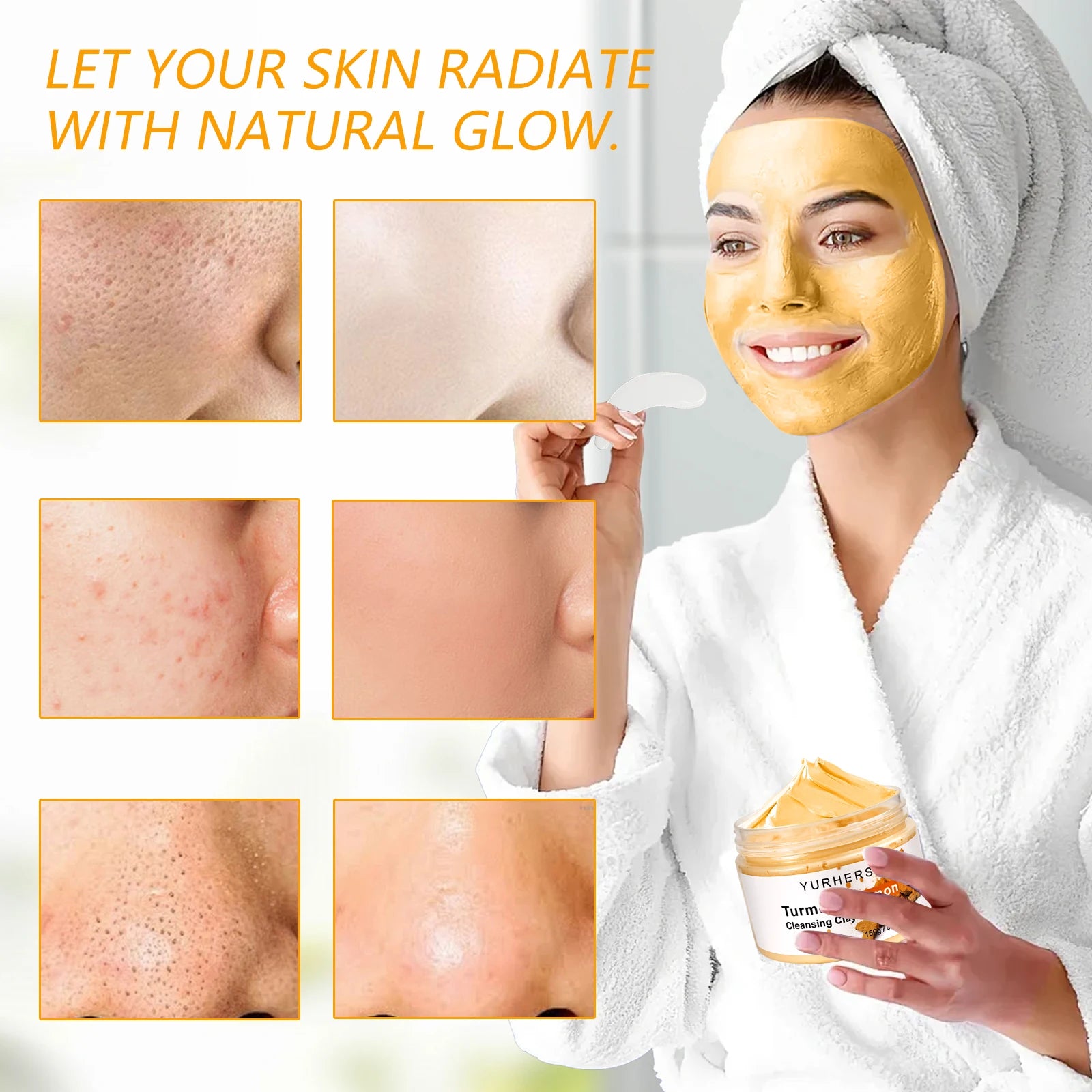 Turmeric & Lemon Clay Mask — Brightening & Deep Cleansing