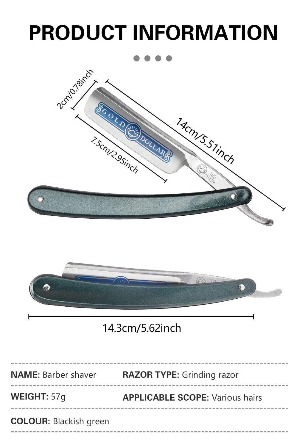 Classic Folding Straight Razor — Barbershop Edition