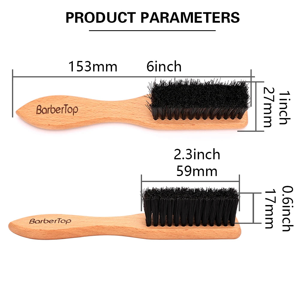 BARBERTOP Men's Boar Bristle Beard Brush — Wood Handle