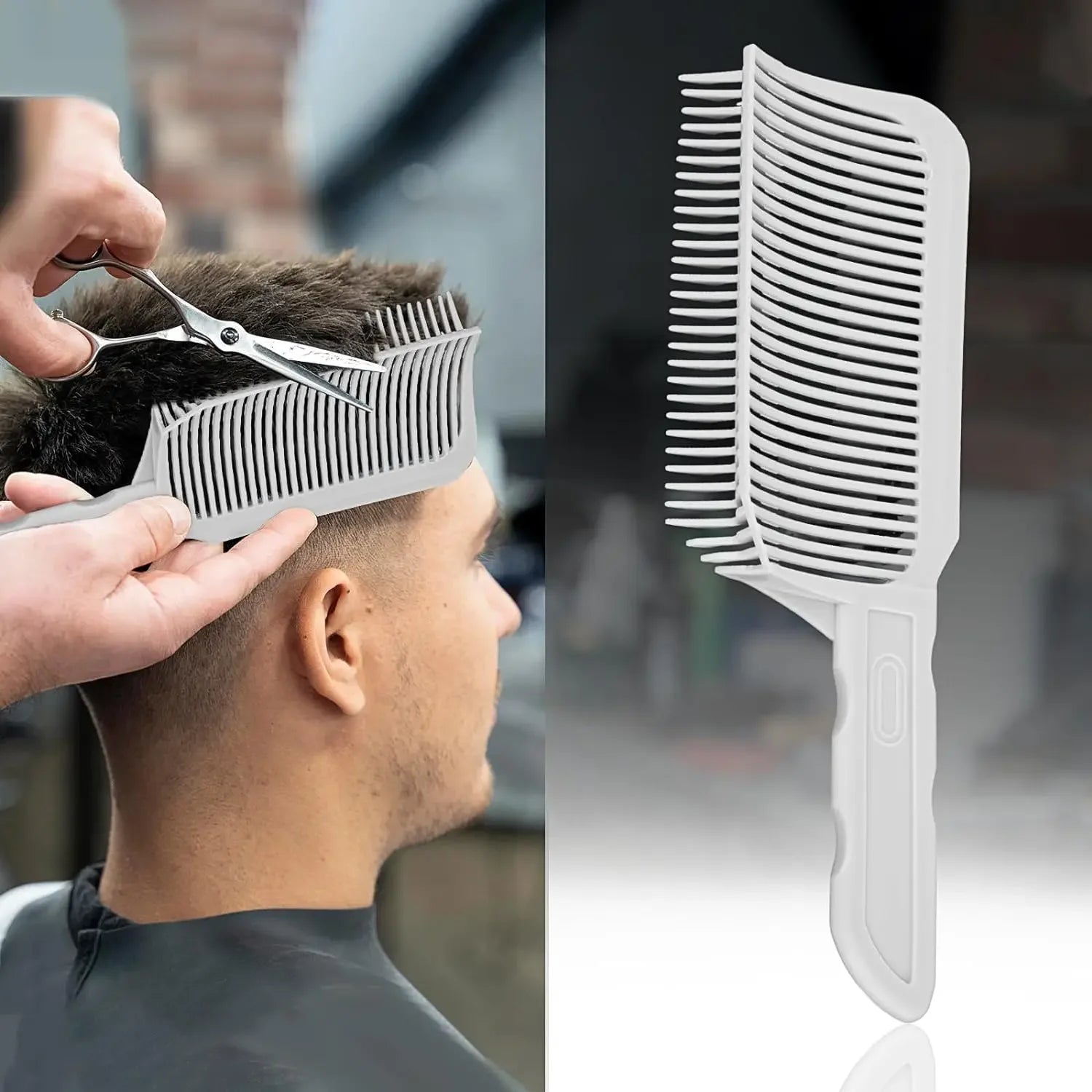 Flat Top Fade Comb & Brush Kit — Grey & White