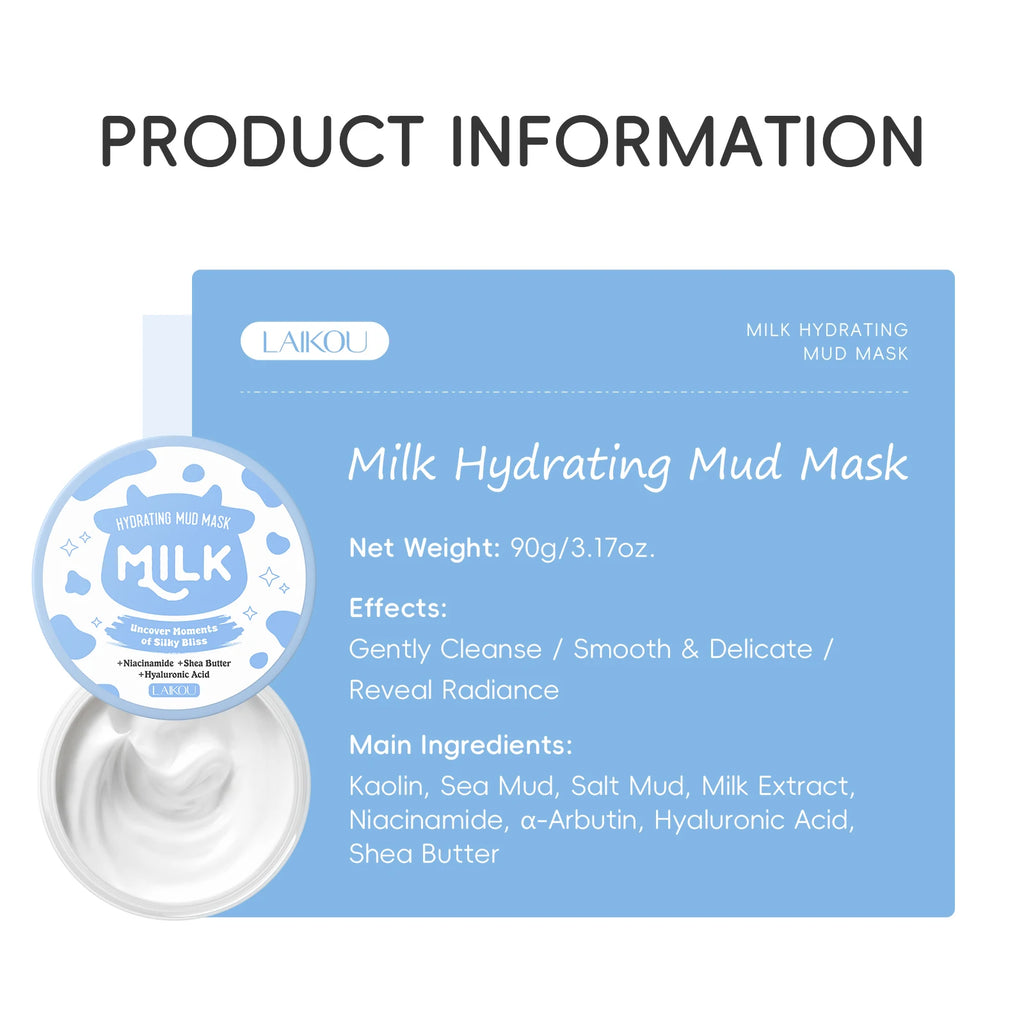 LAIKOU Milk Hydrating Mud Mask — Deep Moisture & Luminous Glow