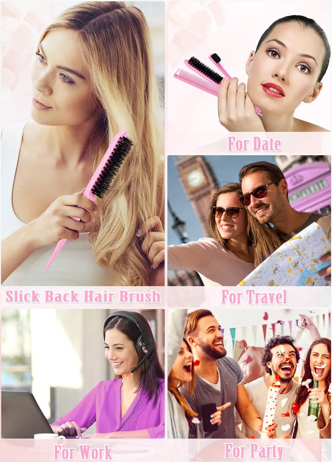 High-Shine Wax Sticks with 3 Combs Set — Anti-Frizz Pomade